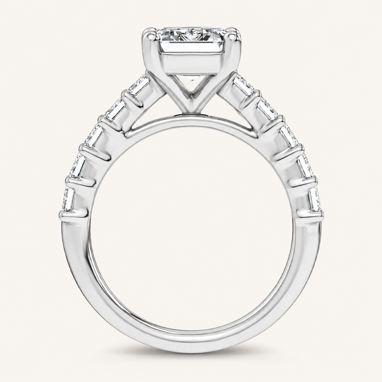 4.79CT Emerald Cut Lab Diamond Cluster Ring