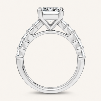 4.79CT Emerald Cut Lab Diamond Cluster Ring
