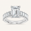 4.79CT Emerald Cut Lab Diamond Cluster Ring