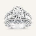 5.12CT Oval Cut Certified Lab Grown Diamond Cluster Ring