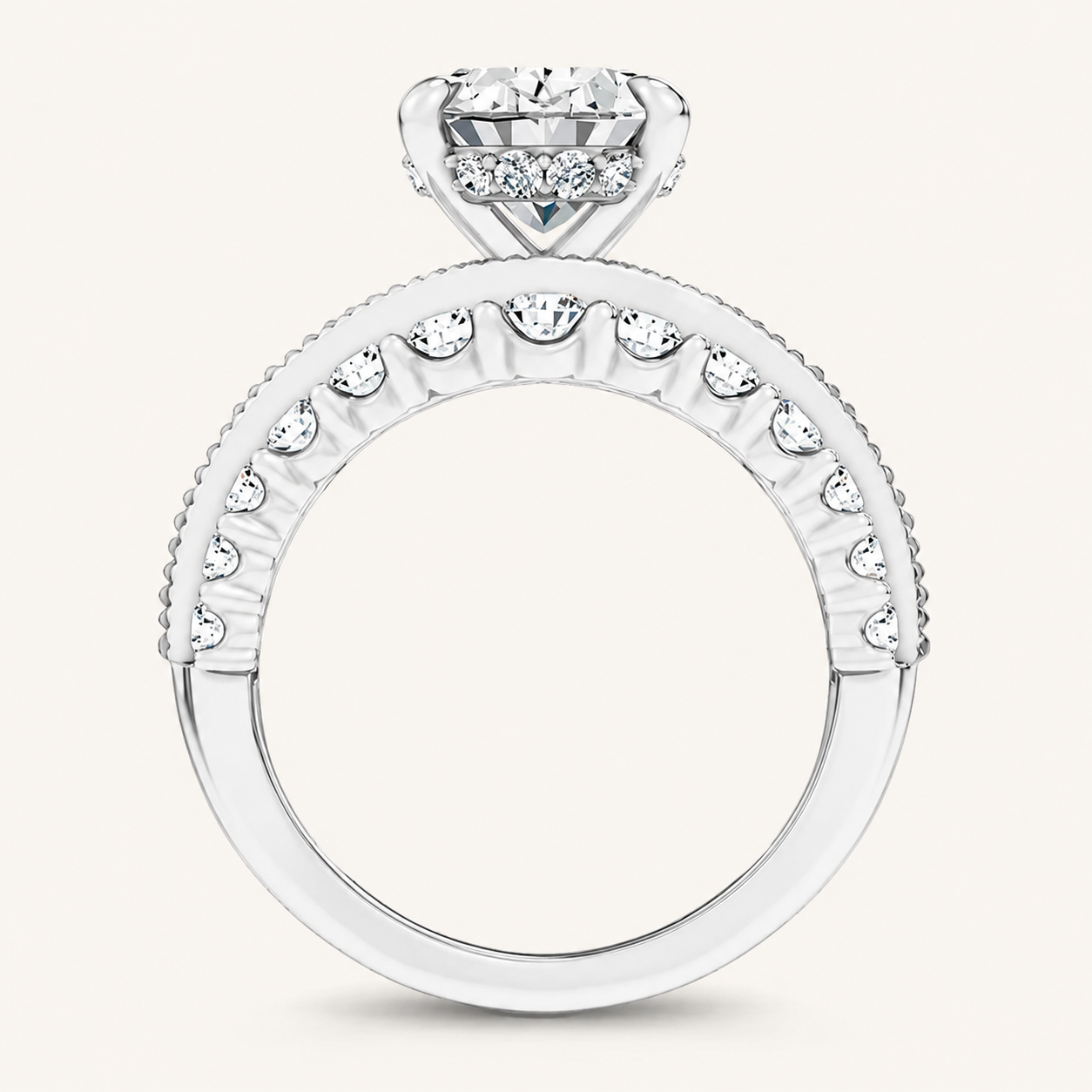 5.12CT Oval Cut Certified Lab Grown Diamond Cluster Ring