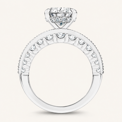5.12CT Oval Cut Certified Lab Grown Diamond Cluster Ring