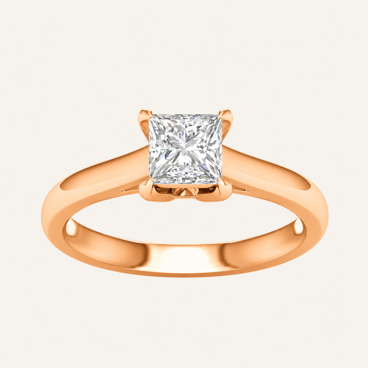1.5CT Princess Cut Lab Grown Diamond Solitaire Ring