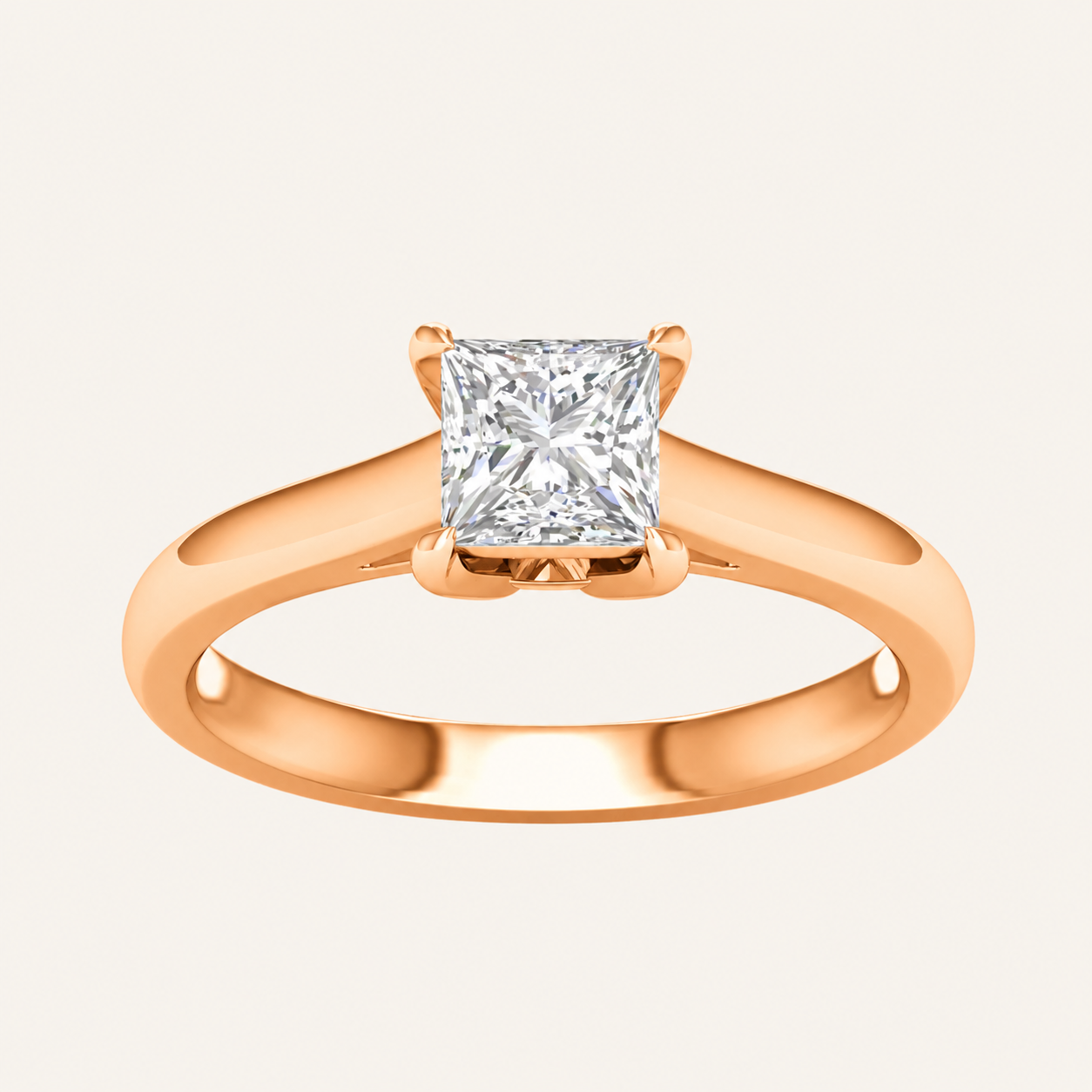 1.5CT Princess Cut Lab Grown Diamond Solitaire Ring