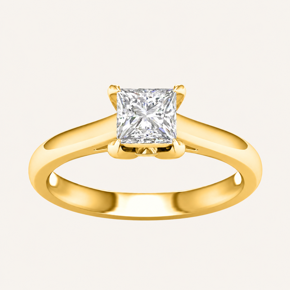 1.5CT Princess Cut Lab Grown Diamond Solitaire Ring