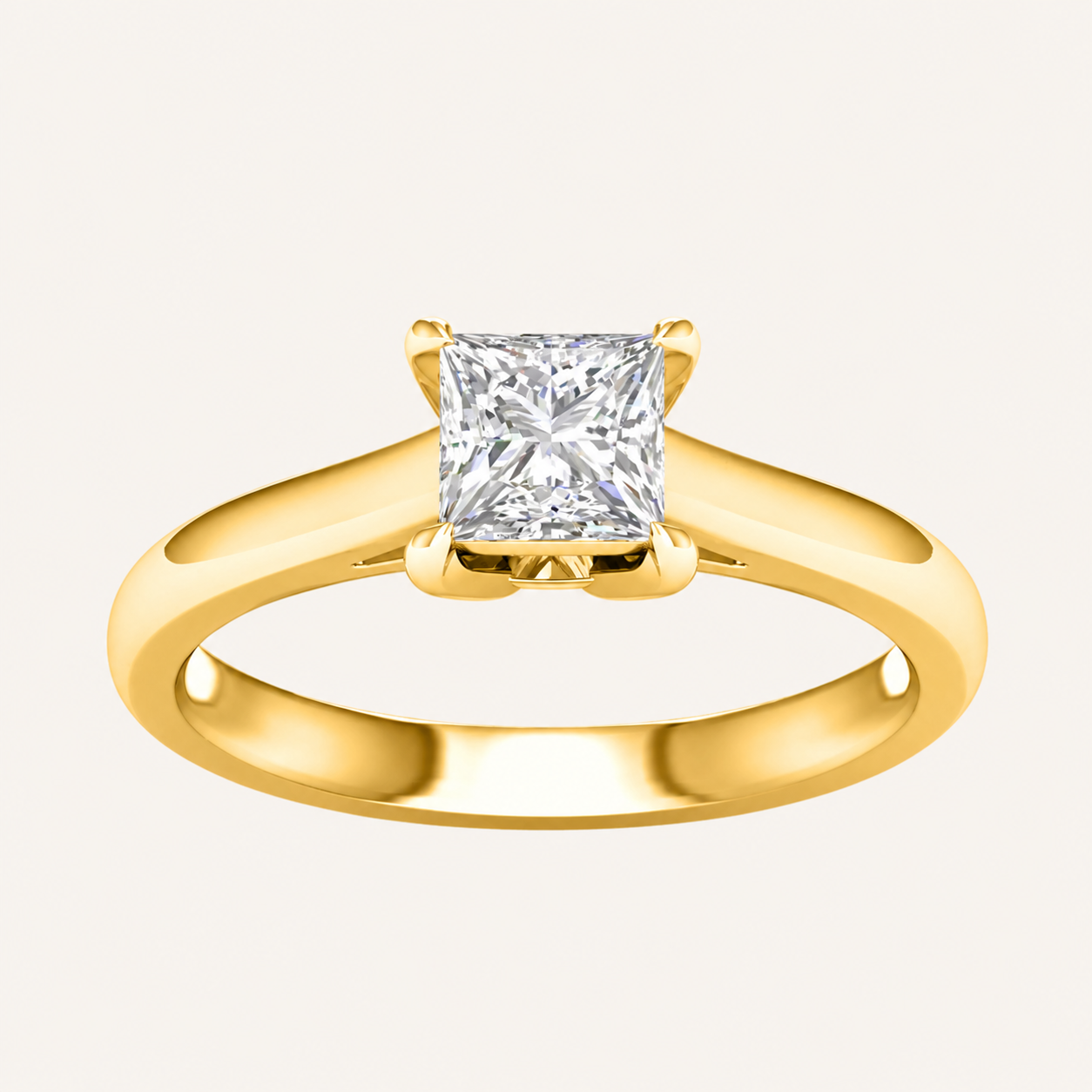1.5CT Princess Cut Lab Grown Diamond Solitaire Ring