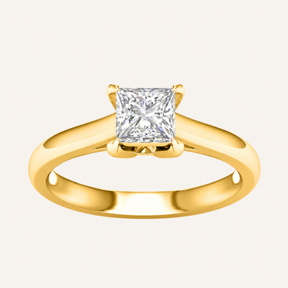 1.5CT Princess Cut Lab Grown Diamond Solitaire Ring