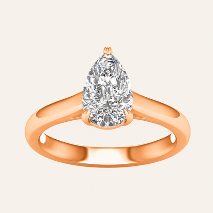 1.5CT Pear Cut Lab Grown Diamond Solitaire Ring