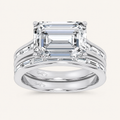 5.72CT Emerald Cut Certified Lab Grown Diamond Bridal Set