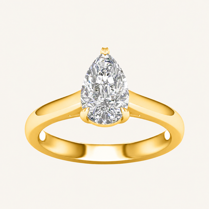 1.5CT Pear Cut Lab Grown Diamond Solitaire Ring