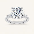 5.7CT Round Cut Certified Lab Grown Diamond Side Stone Ring