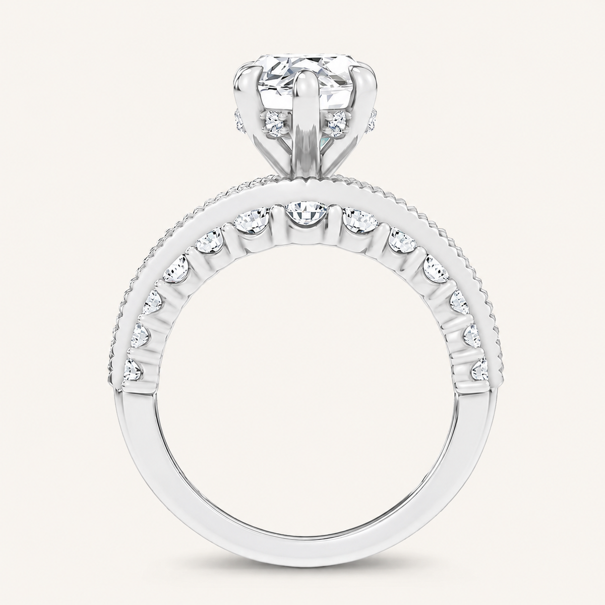 5.72CT Marquise Cut Certified Lab Grown Diamond Cluster Ring