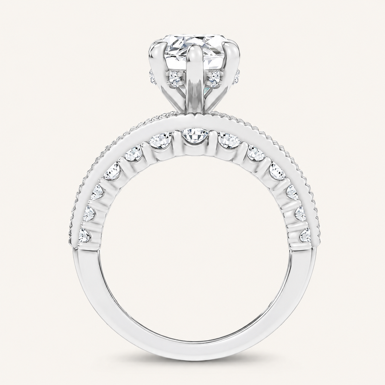 5.72CT Marquise Cut Certified Lab Grown Diamond Cluster Ring
