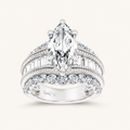 5.72CT Marquise Cut Certified Lab Grown Diamond Cluster Ring