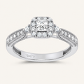 0.55CT Princess Cut Certified Lab Grown Diamond Promise Halo Ring