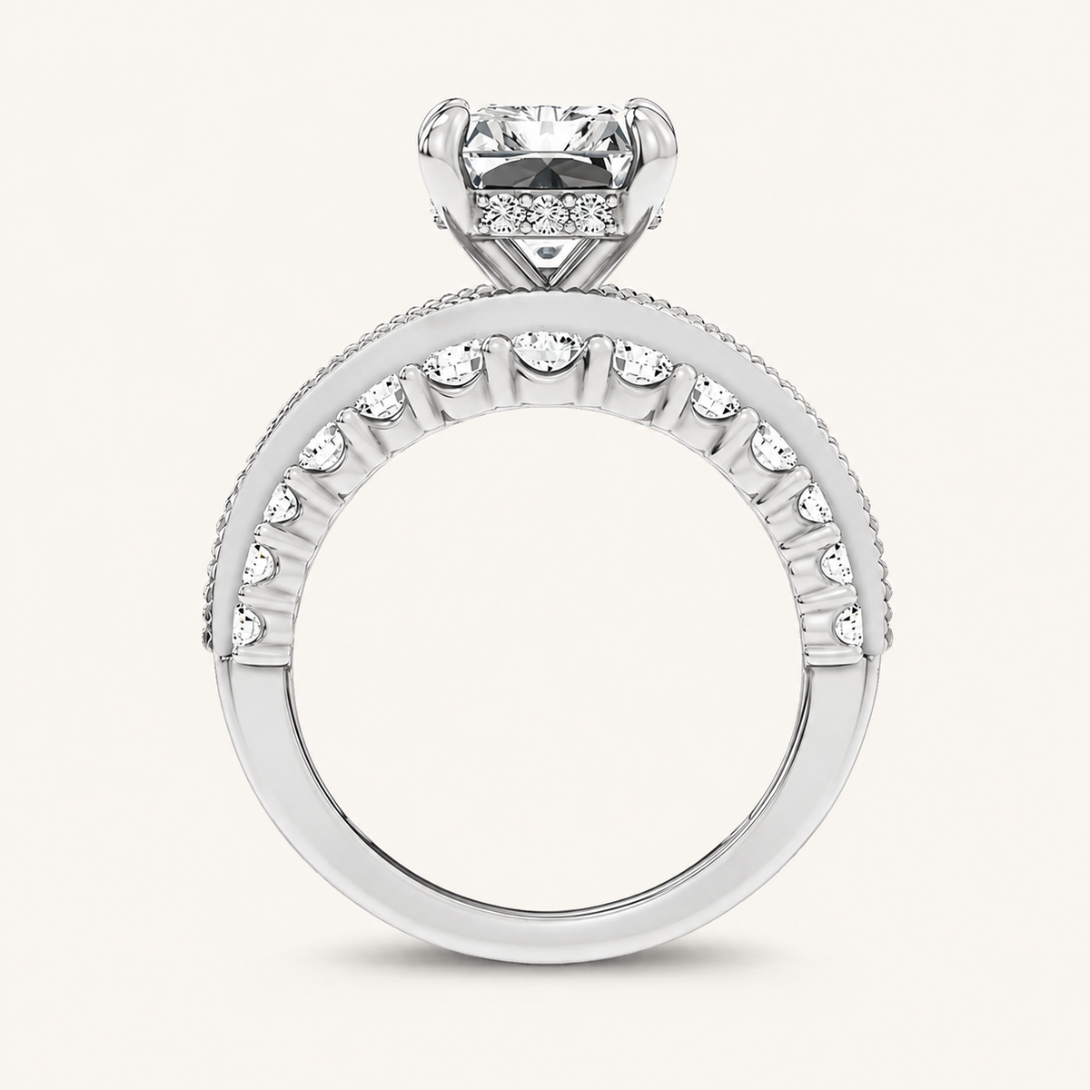 5.72CT Princess Cut Certified Lab Grown Diamond Cluster Ring