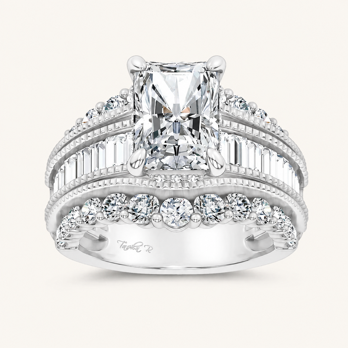 5.72CT Princess Cut Certified Lab Grown Diamond Cluster Ring