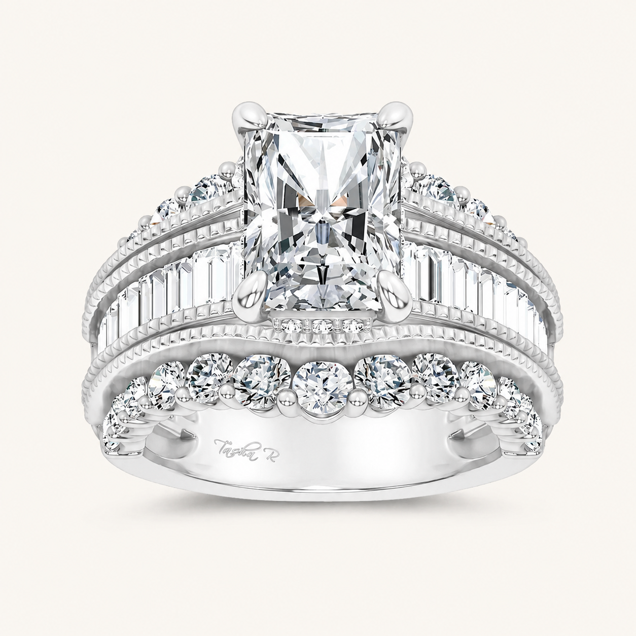 5.72CT Princess Cut Certified Lab Grown Diamond Cluster Ring