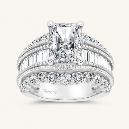 5.72CT Princess Cut Certified Lab Grown Diamond Cluster Ring