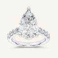 5.72CT Pear Cut Certified Lab Grown Diamond Side Stone Ring