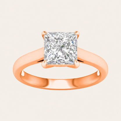 2CT Princess Cut Lab Grown Diamond Solitaire Ring