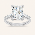 5.72CT Radiant Cut Certified Lab Grown Diamond Side Stone Ring