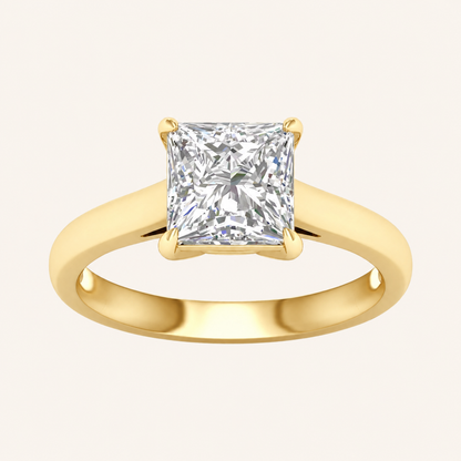 2CT Princess Cut Lab Grown Diamond Solitaire Ring