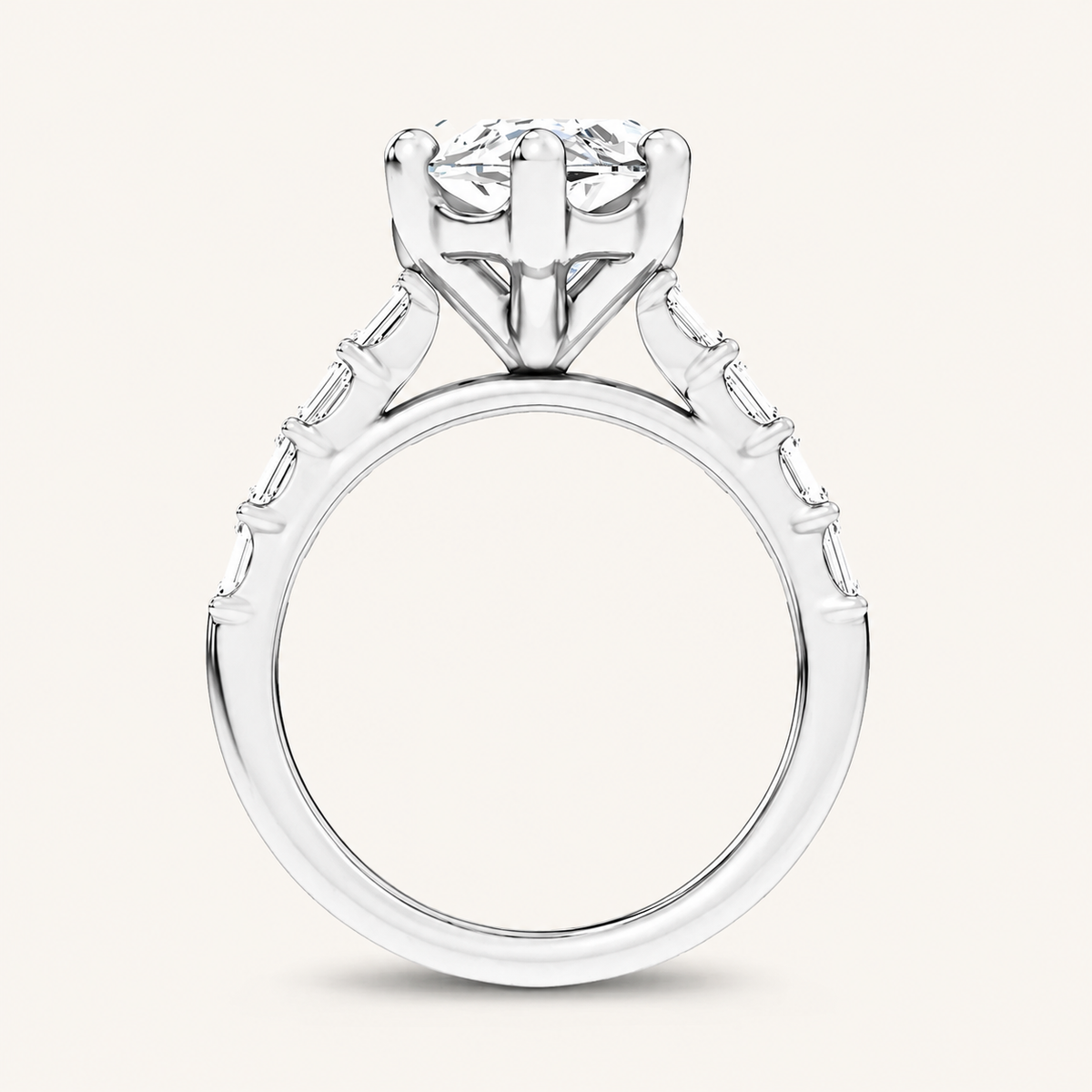 5.72CT Marquise Cut Certified Lab Grown Diamond Side Stone Ring