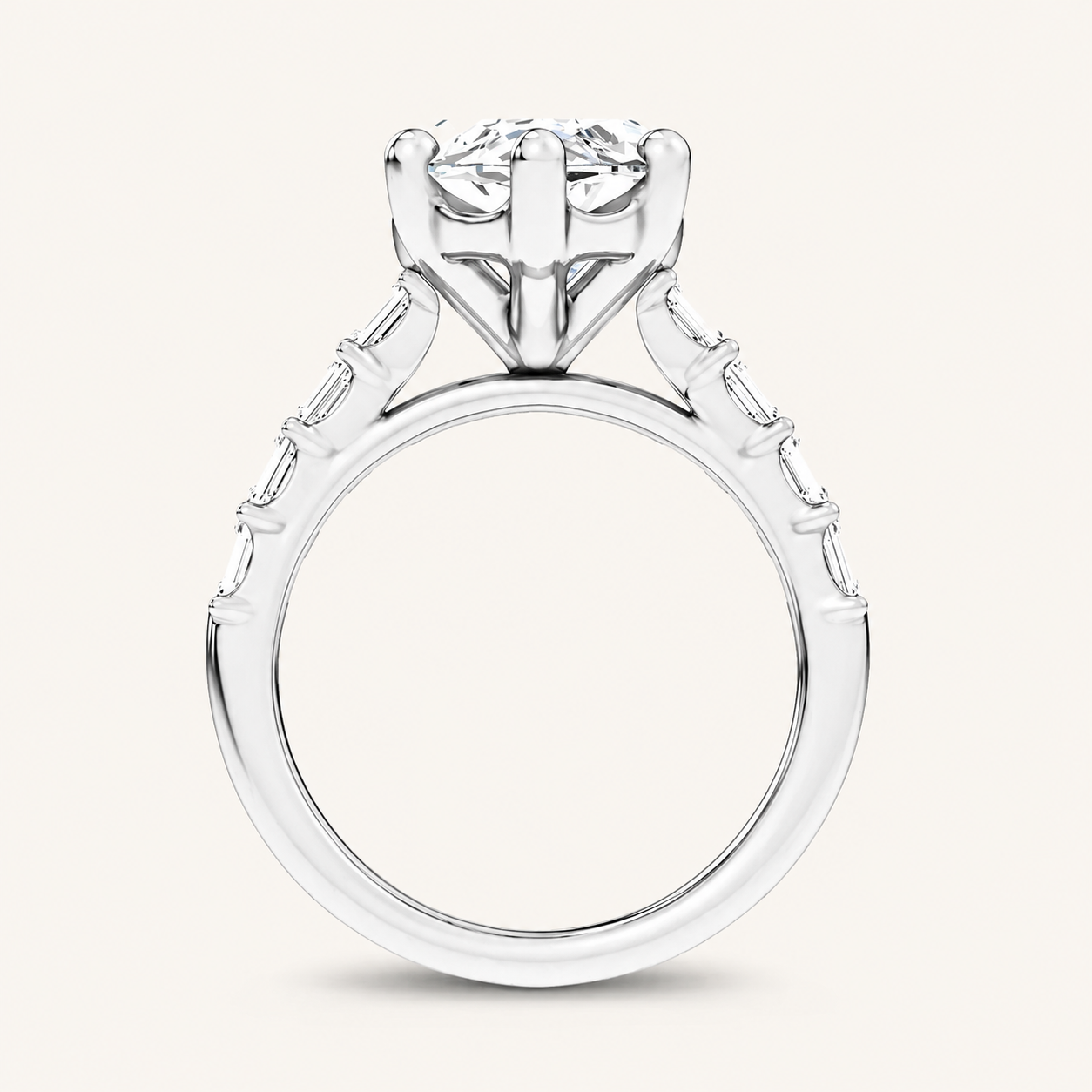 5.72CT Marquise Cut Certified Lab Grown Diamond Side Stone Ring