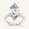 5.72CT Marquise Cut Certified Lab Grown Diamond Side Stone Ring