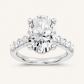 5.72CT Oval Cut Certified Lab Grown Diamond Side Stone Ring