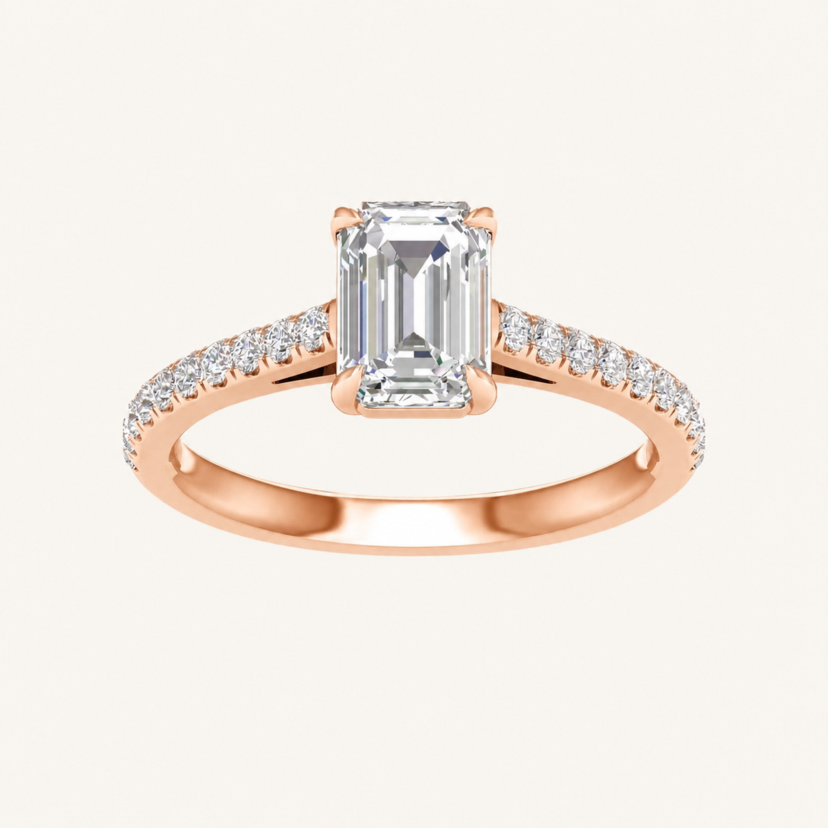 1.25CT Emerald Cut Lab Grown Diamond Solitaire Ring