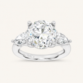 6CT Round Cut Certified Lab Grown Diamond Three Stone Ring