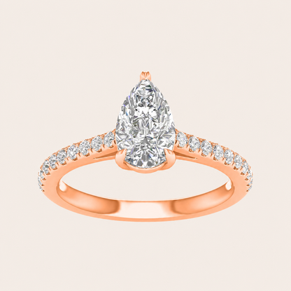 1.25CT Pear Cut Lab Grown Diamond Solitaire Ring