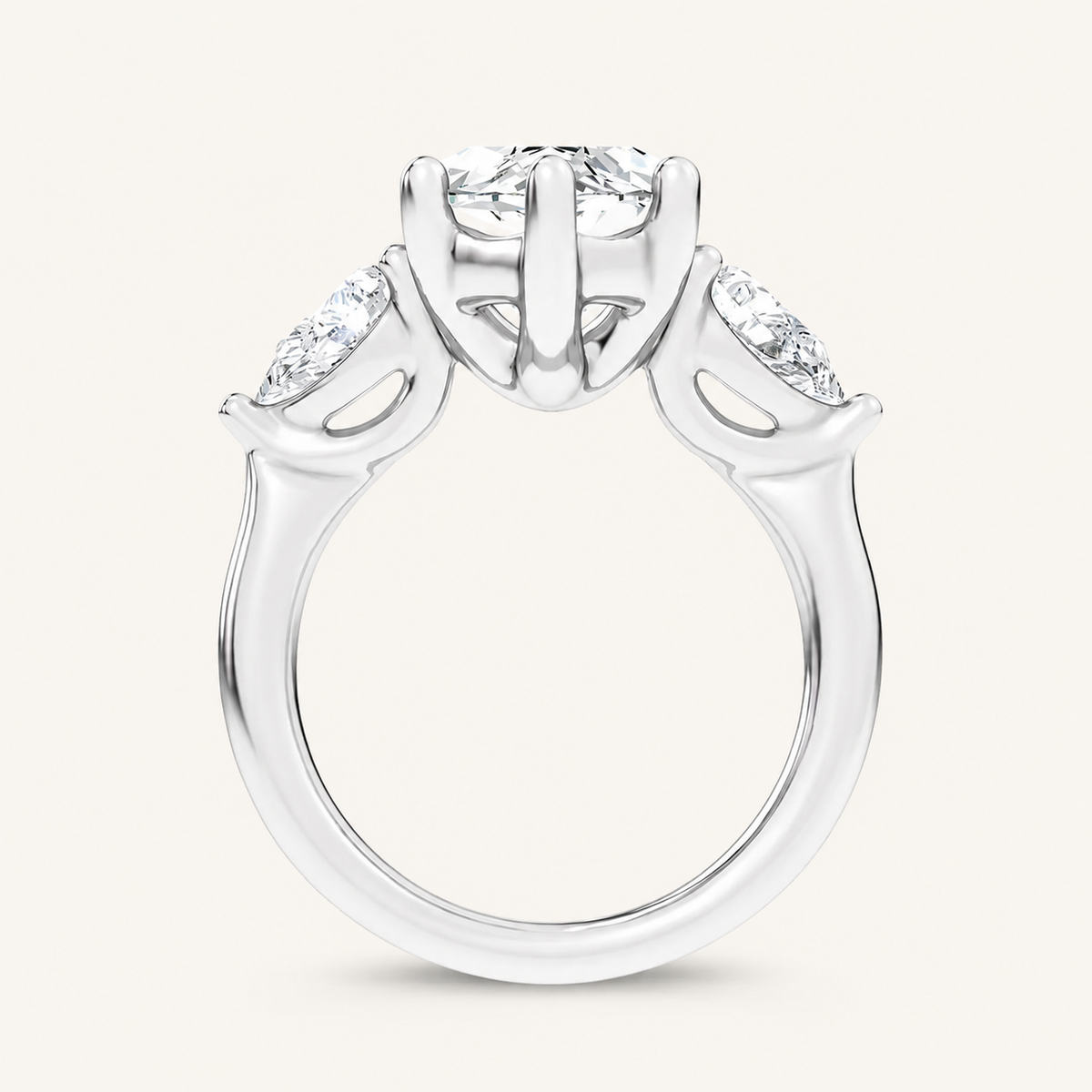 6CT Marquise Cut Certified Lab Grown Diamond Three Stone Ring