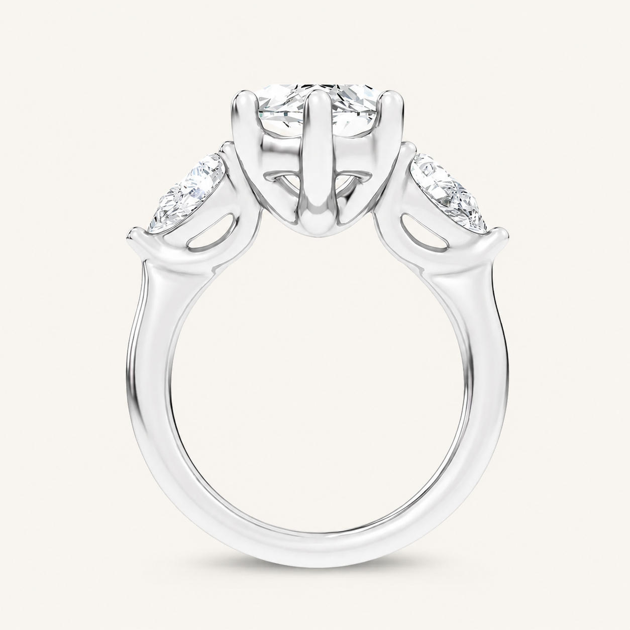6CT Marquise Cut Certified Lab Grown Diamond Three Stone Ring