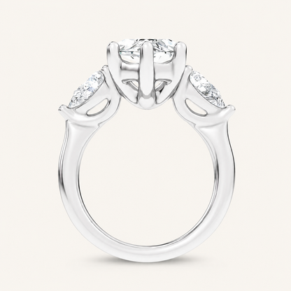 6CT Marquise Cut Certified Lab Grown Diamond Three Stone Ring