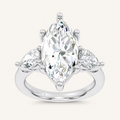 6CT Marquise Cut Certified Lab Grown Diamond Three Stone Ring