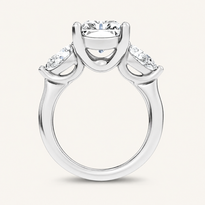 6CT Radiant Cut Certified Lab Grown Diamond Three Stone Ring