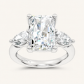 6CT Radiant Cut Certified Lab Grown Diamond Three Stone Ring