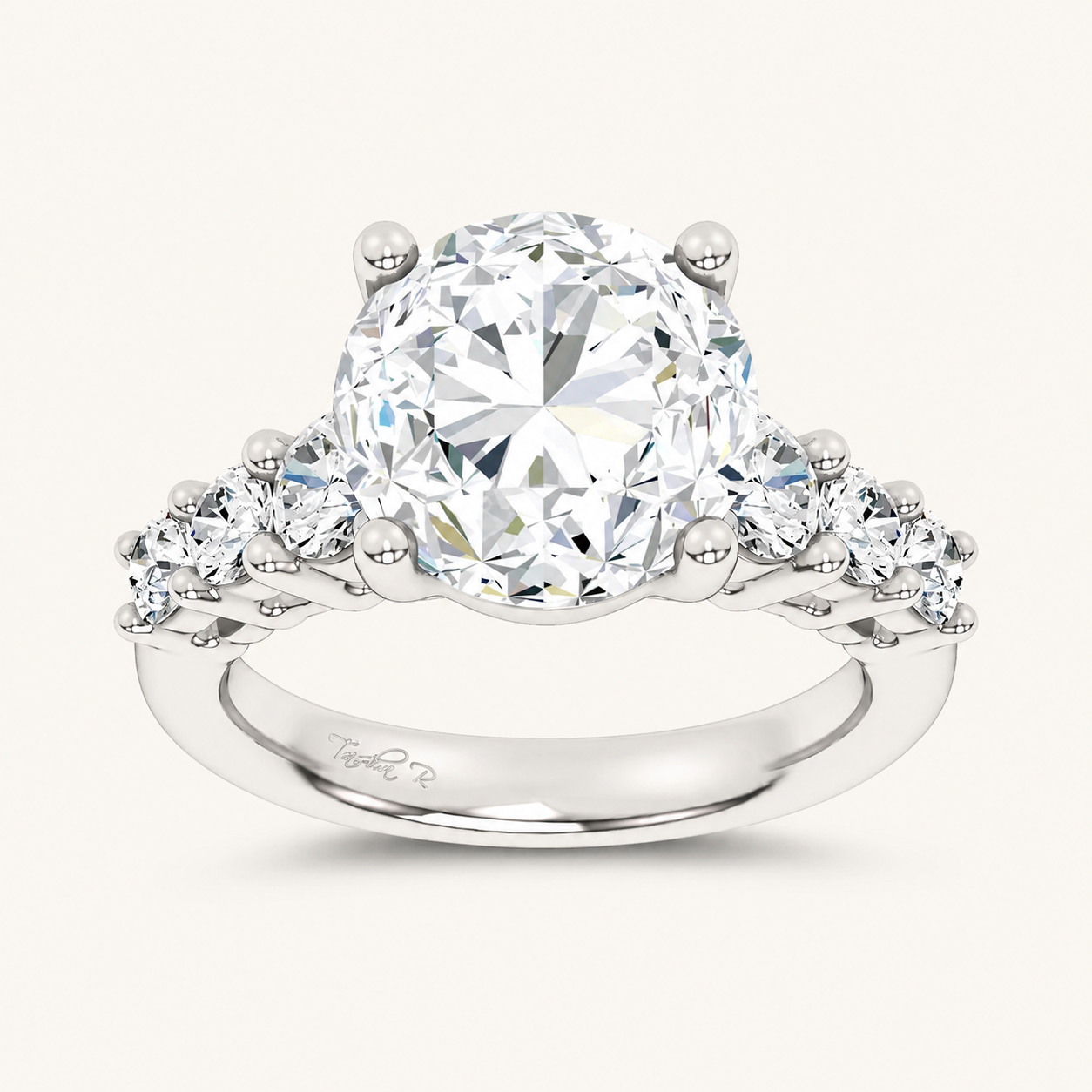 6CT Round Cut Certified Lab Grown Diamond Cluster Ring