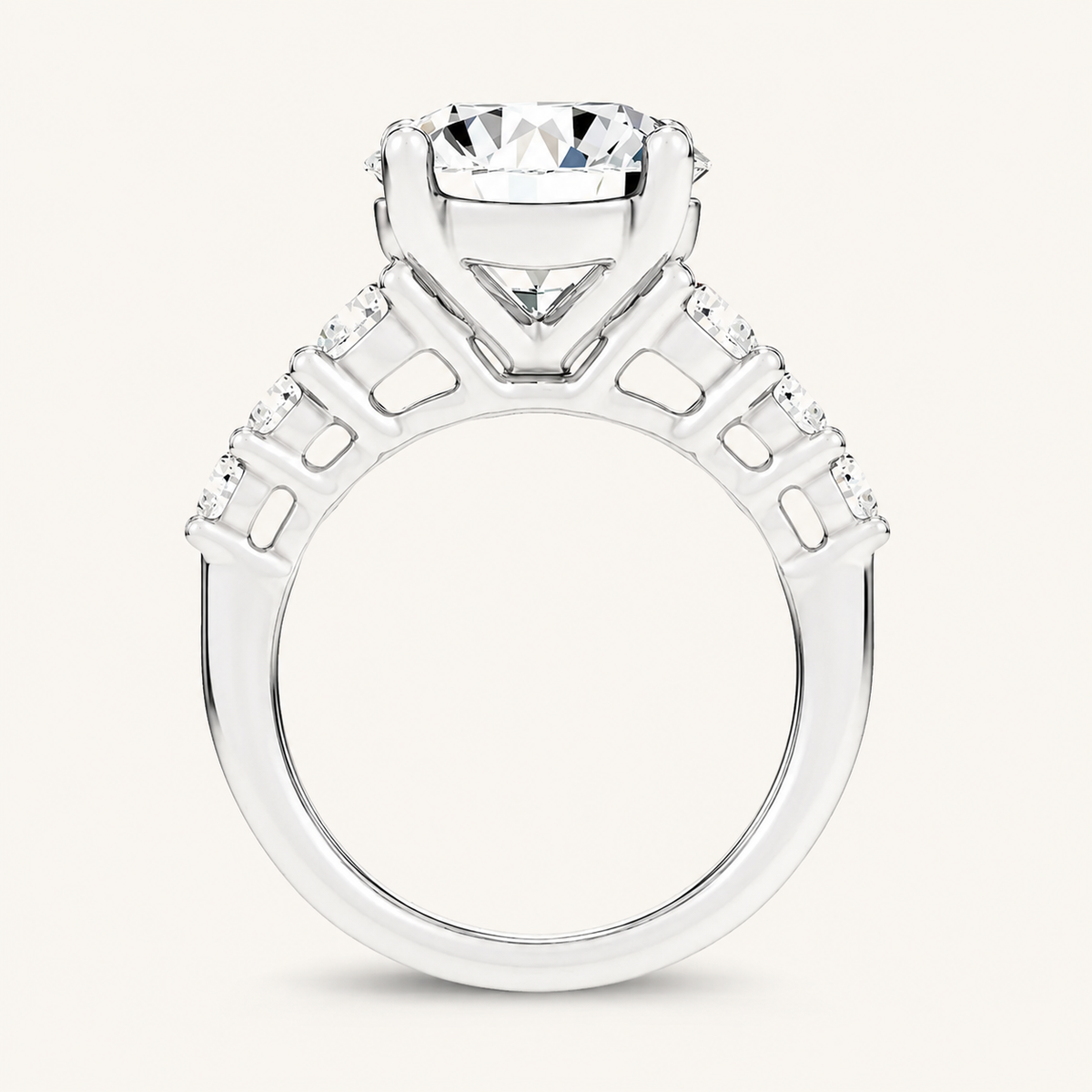 6CT Round Cut Certified Lab Grown Diamond Cluster Ring