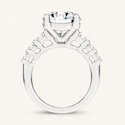 6CT Round Cut Certified Lab Grown Diamond Cluster Ring