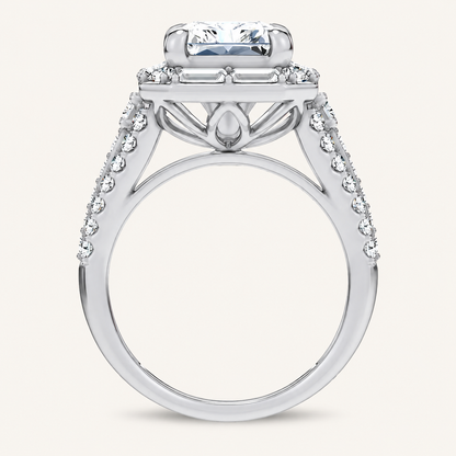 6.6CT Radiant Cut Certified Lab Grown Diamond Cluster Ring