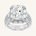 6.6CT Radiant Cut Certified Lab Grown Diamond Cluster Ring