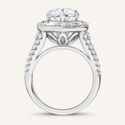 6.6CT Pear Cut Certified Lab Grown Diamond Cluster Ring