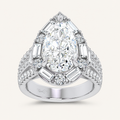 6.6CT Pear Cut Certified Lab Grown Diamond Cluster Ring