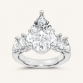 6.6CT Pear Cut Certified Lab Grown Diamond Cluster Ring