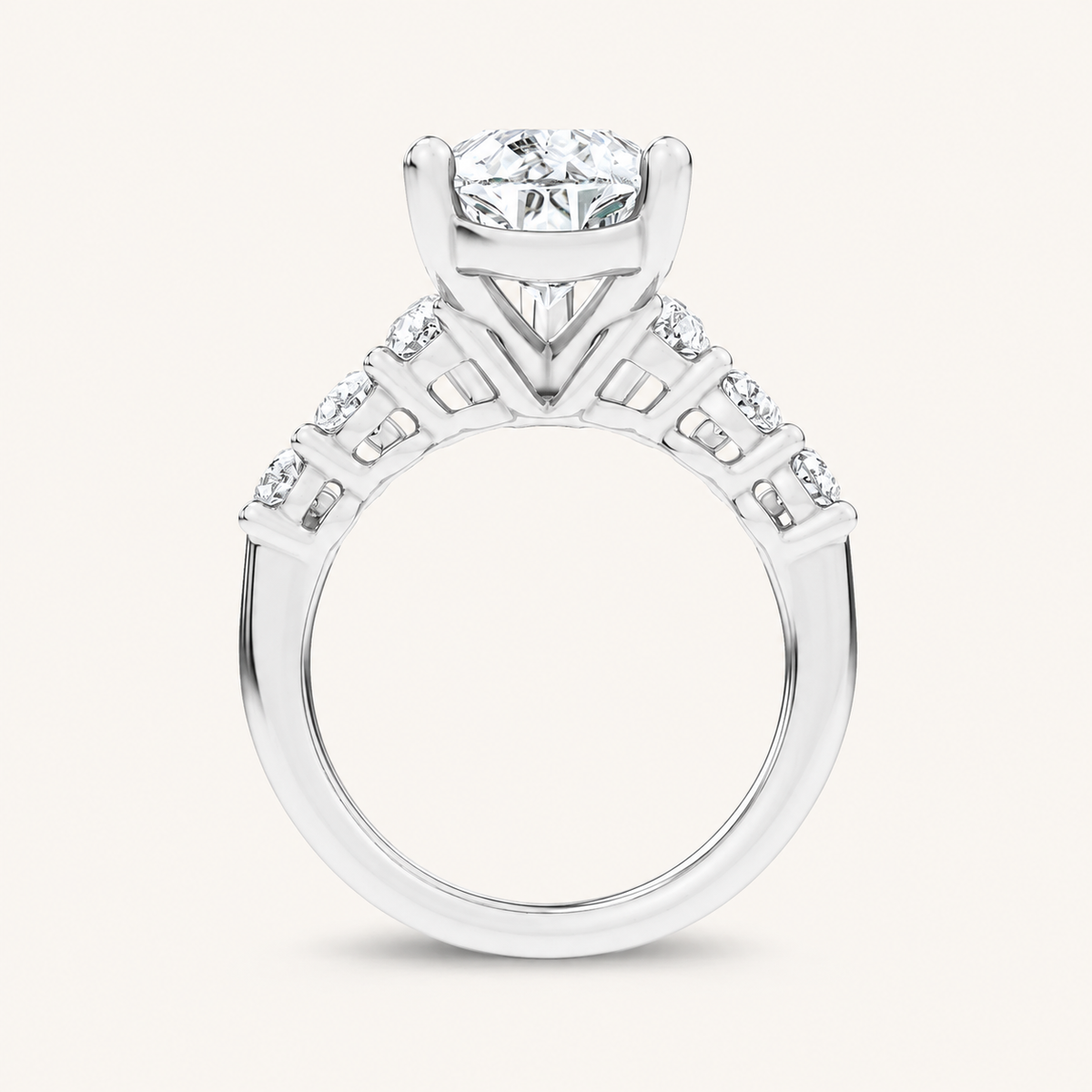 6.6CT Pear Cut Certified Lab Grown Diamond Cluster Ring