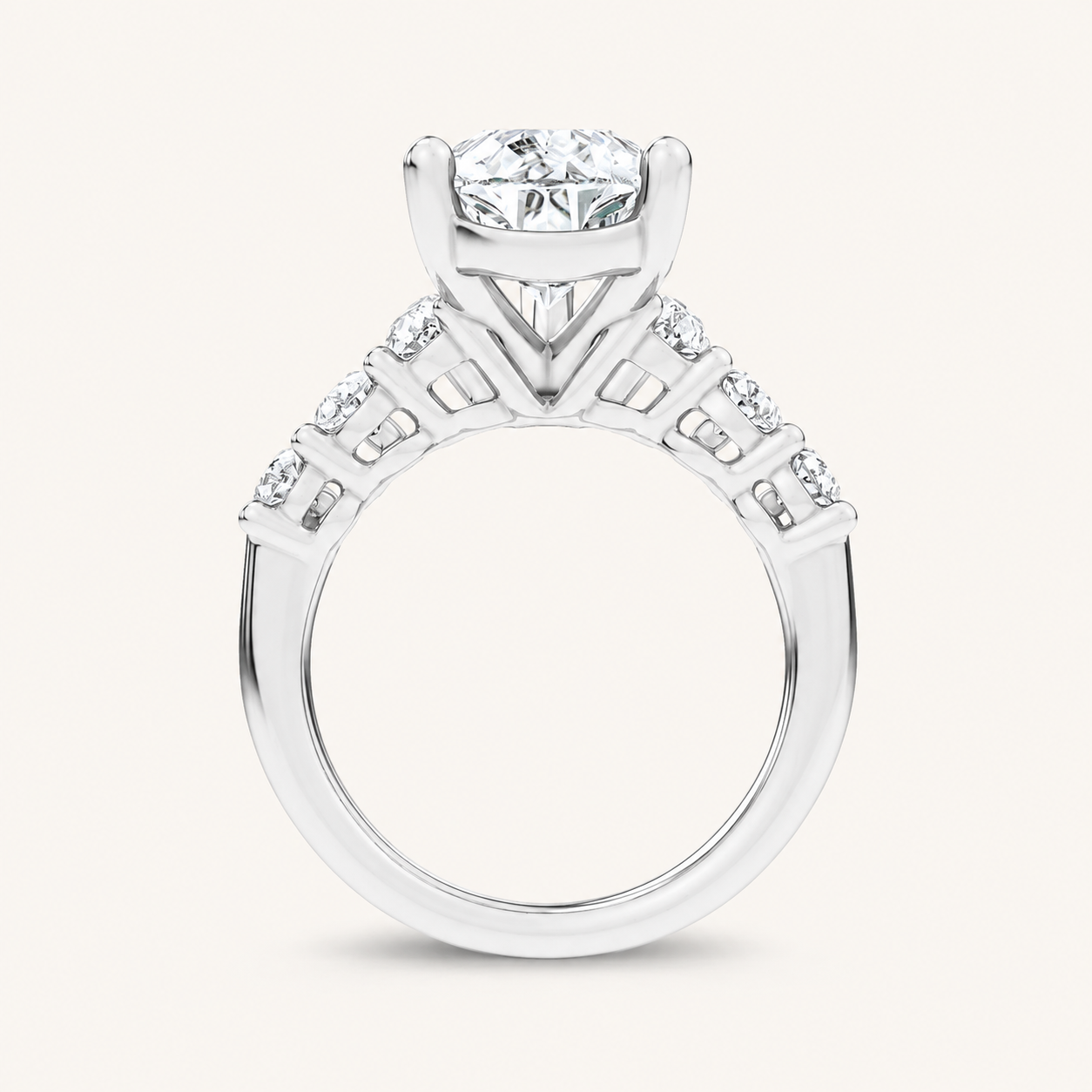 6.6CT Pear Cut Certified Lab Grown Diamond Cluster Ring